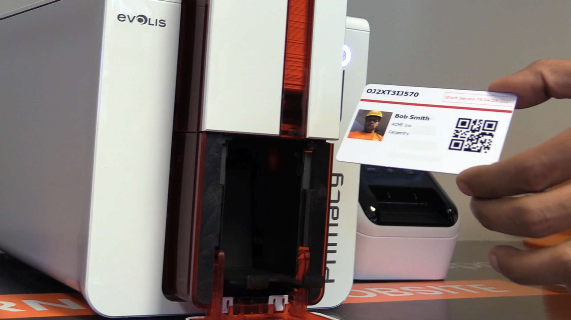 On-site worker ID badge printer